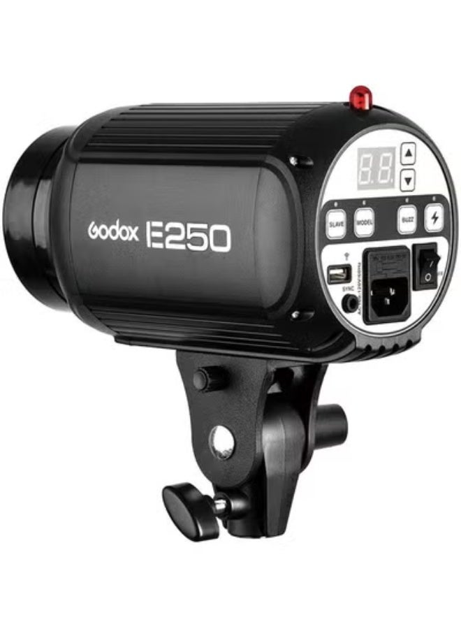 جودوكس GODOX استوديو التصوير المصغر E250 رأس مصباح إضاءة فلاش ستروب، قوة 250 واط، درجة حرارة اللون 5600 كلفن، 110 فولت - Image 2